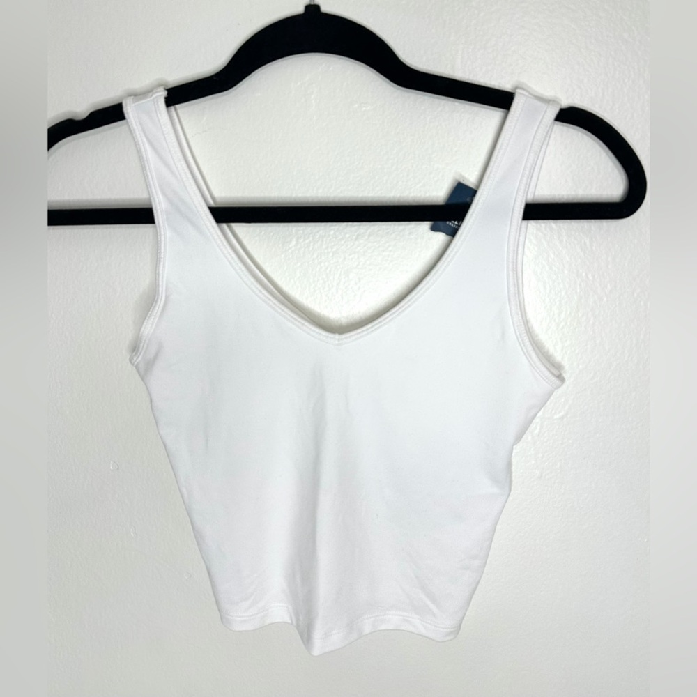 Hollister White V-Neck Tank Top